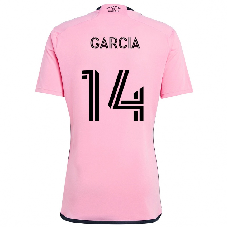 キッズフットボールSantiago Garcia#14ピンクホームシャツ2024/25ジャージーユニフォーム