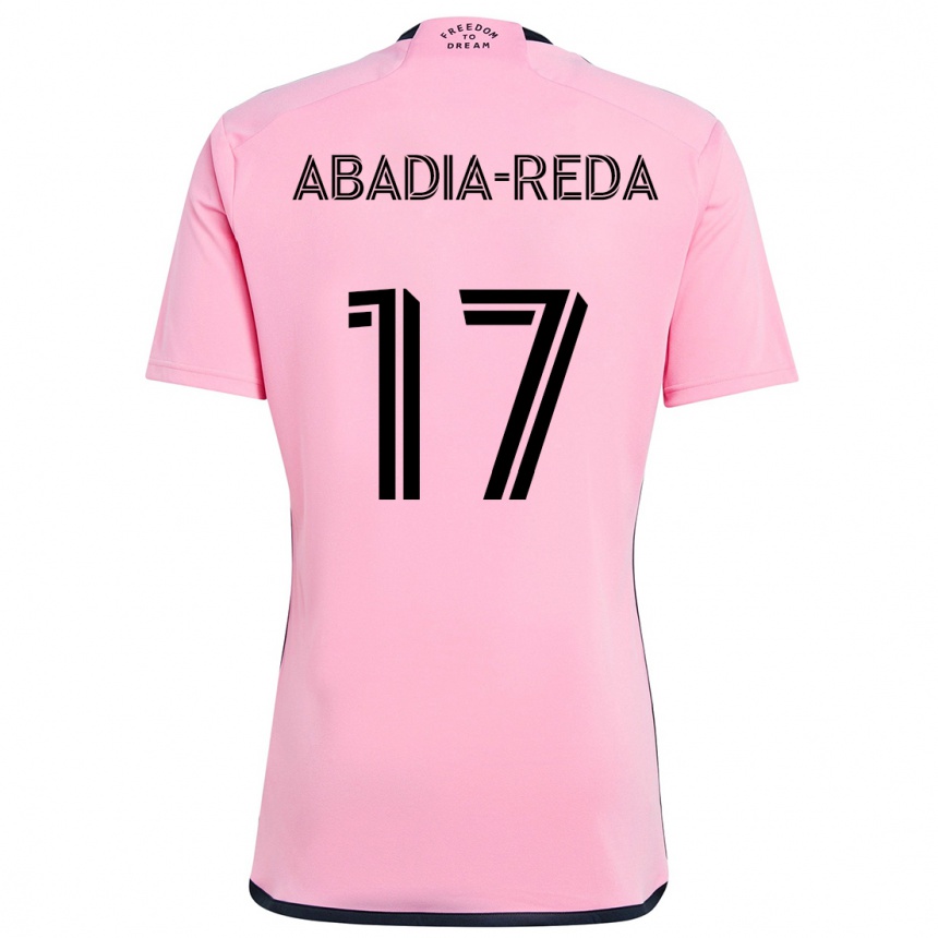 キッズフットボールEzequiel Abadia-Reda#17ピンクホームシャツ2024/25ジャージーユニフォーム