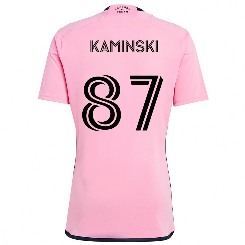 キッズフットボールBrett Kaminski#87ピンクホームシャツ2024/25ジャージーユニフォーム