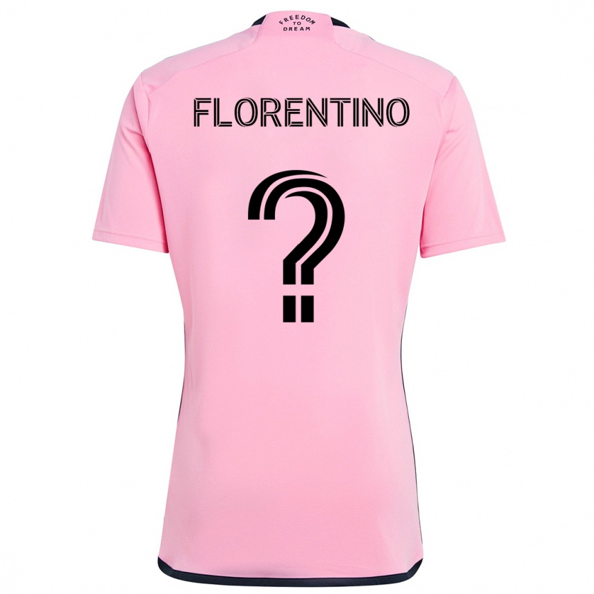 キッズフットボールGabriel Florentino#0ピンクホームシャツ2024/25ジャージーユニフォーム