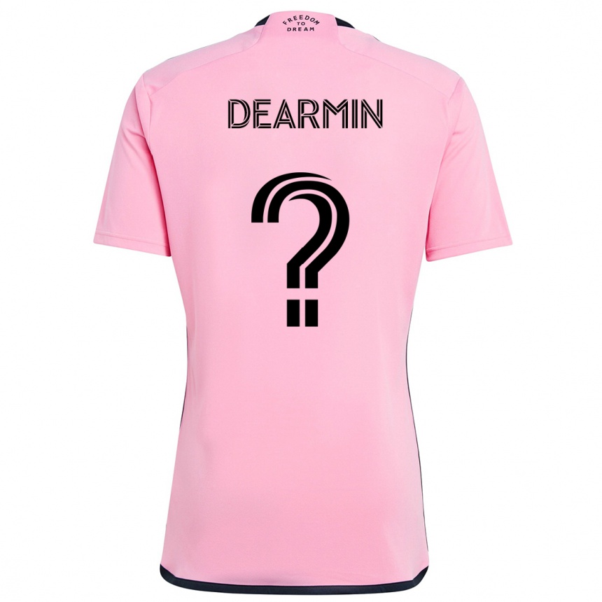 キッズフットボールNash Dearmin#0ピンクホームシャツ2024/25ジャージーユニフォーム