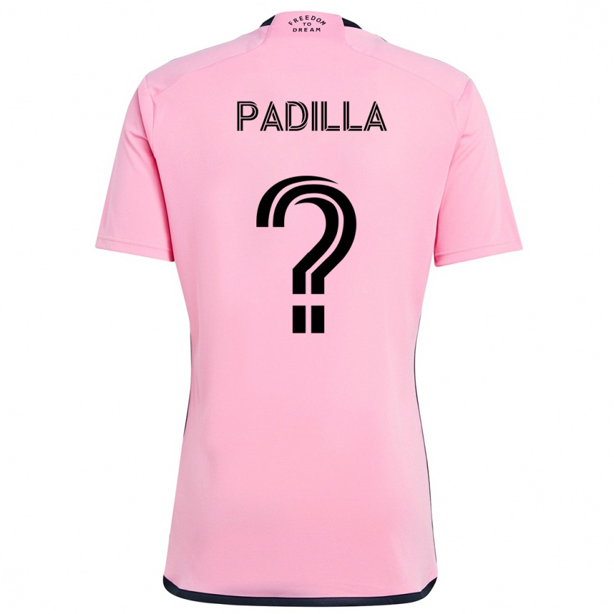 キッズフットボールLeandro Padilla#0ピンクホームシャツ2024/25ジャージーユニフォーム