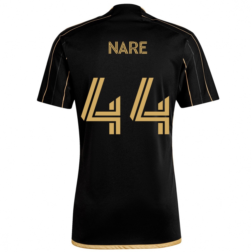 キッズフットボールThabo Nare#44ブラックゴールドホームシャツ2024/25ジャージーユニフォーム