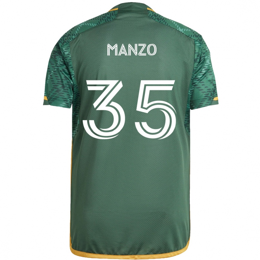 キッズフットボールAlexis Manzo#35グリーンオレンジホームシャツ2024/25ジャージーユニフォーム