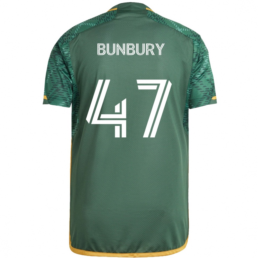 キッズフットボールMataeo Bunbury#47グリーンオレンジホームシャツ2024/25ジャージーユニフォーム