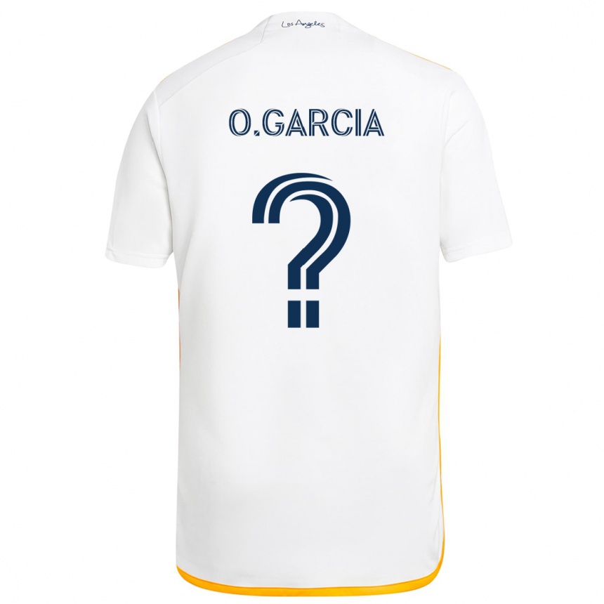 キッズフットボールOmar Garcia#0ホワイトイエローホームシャツ2024/25ジャージーユニフォーム