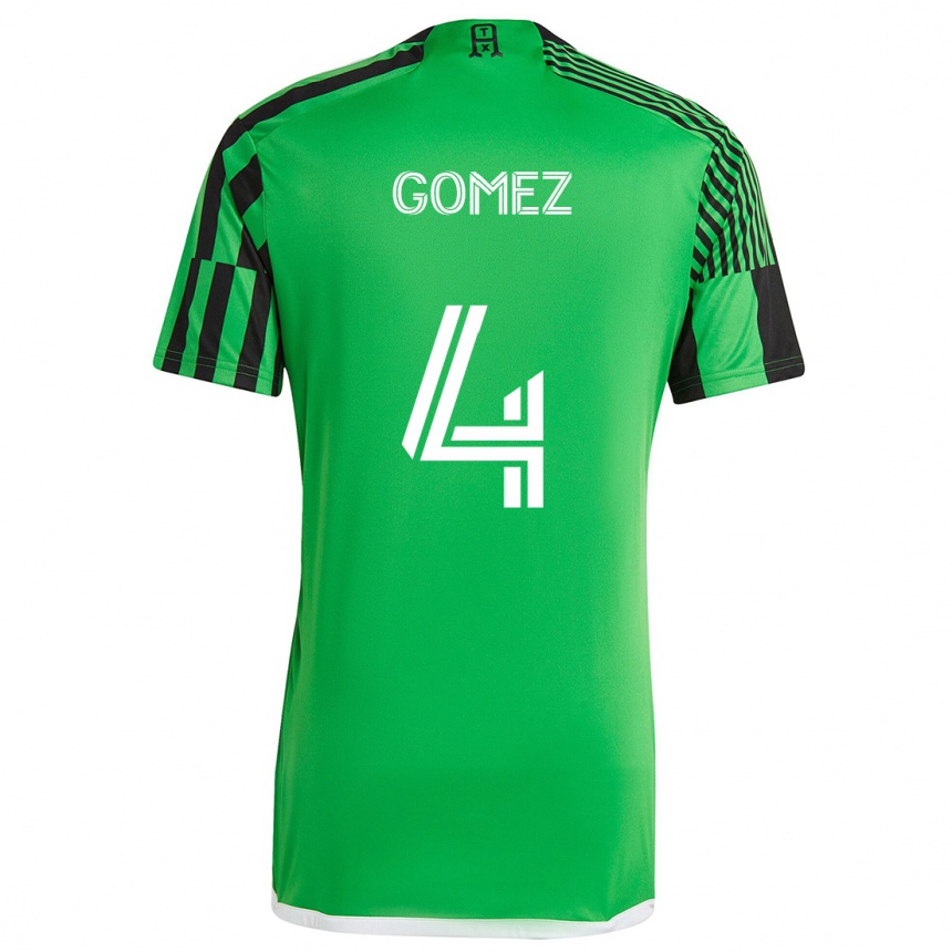 キッズフットボールAntonio Gomez#4グリーンブラックホームシャツ2024/25ジャージーユニフォーム