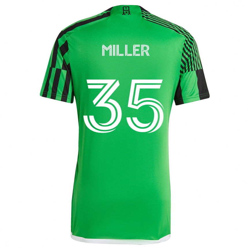 キッズフットボールMason Miller#35グリーンブラックホームシャツ2024/25ジャージーユニフォーム