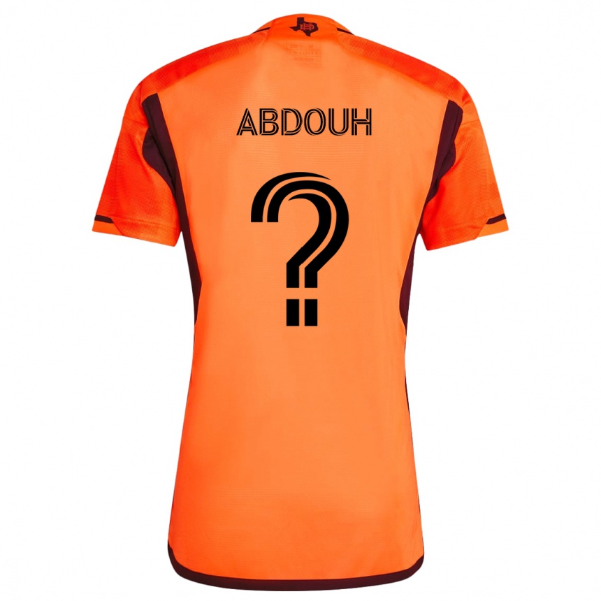 キッズフットボールAdam Abdouh#0オレンジ ブラックホームシャツ2024/25ジャージーユニフォーム