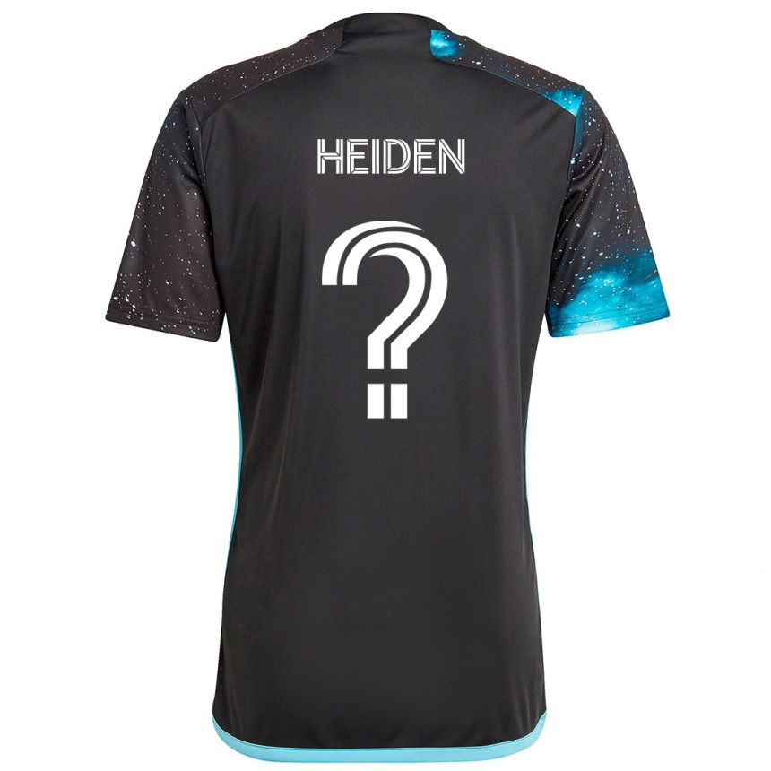 キッズフットボールAdam Heiden#0ブラックブルーホームシャツ2024/25ジャージーユニフォーム