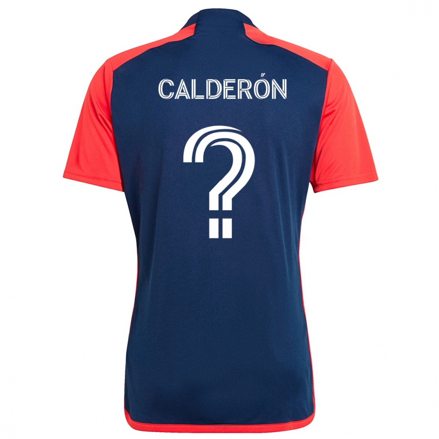 キッズフットボールGio Calderón#0青 赤ホームシャツ2024/25ジャージーユニフォーム