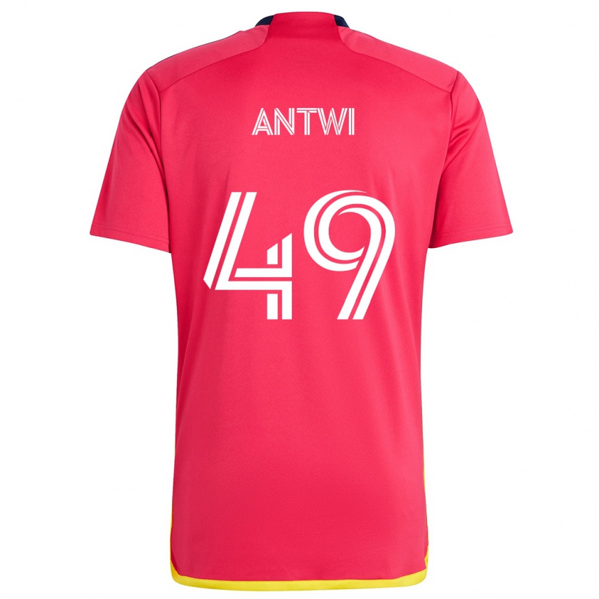 キッズフットボールSeth Antwi#49赤青ホームシャツ2024/25ジャージーユニフォーム