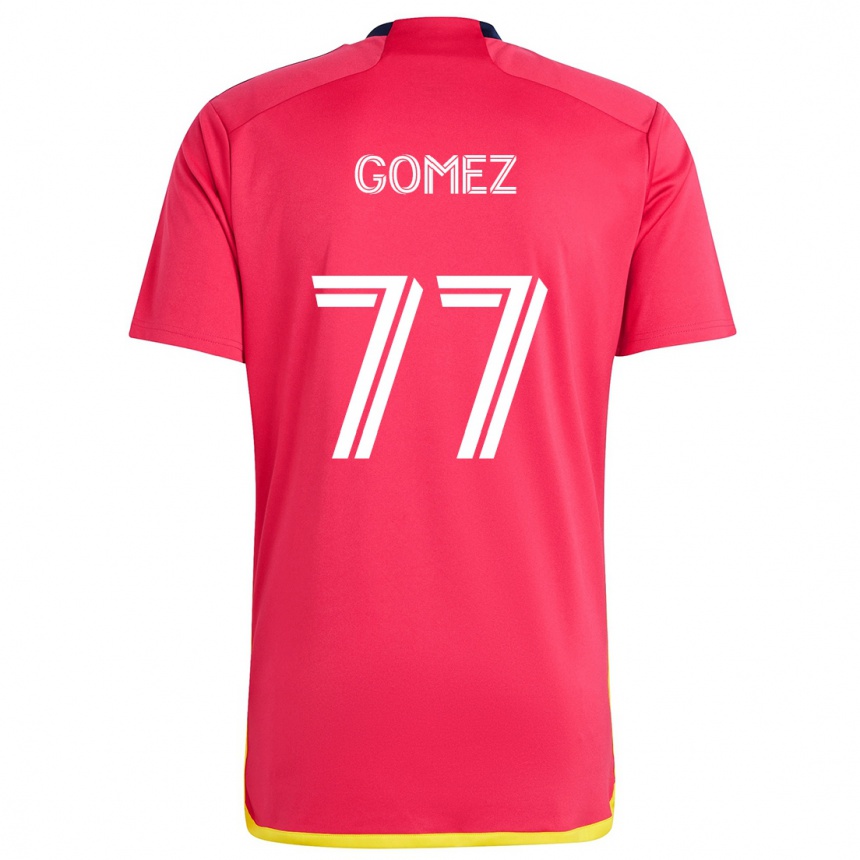 キッズフットボールSam Gomez#77赤青ホームシャツ2024/25ジャージーユニフォーム