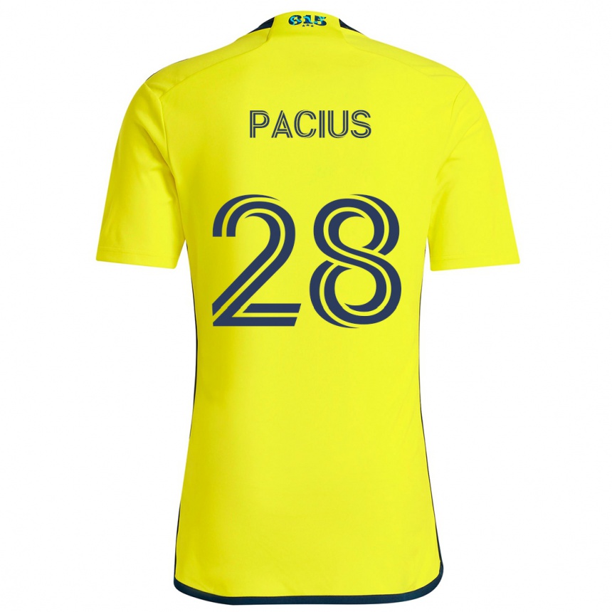 キッズフットボールWoobens Pacius#28黄 青ホームシャツ2024/25ジャージーユニフォーム