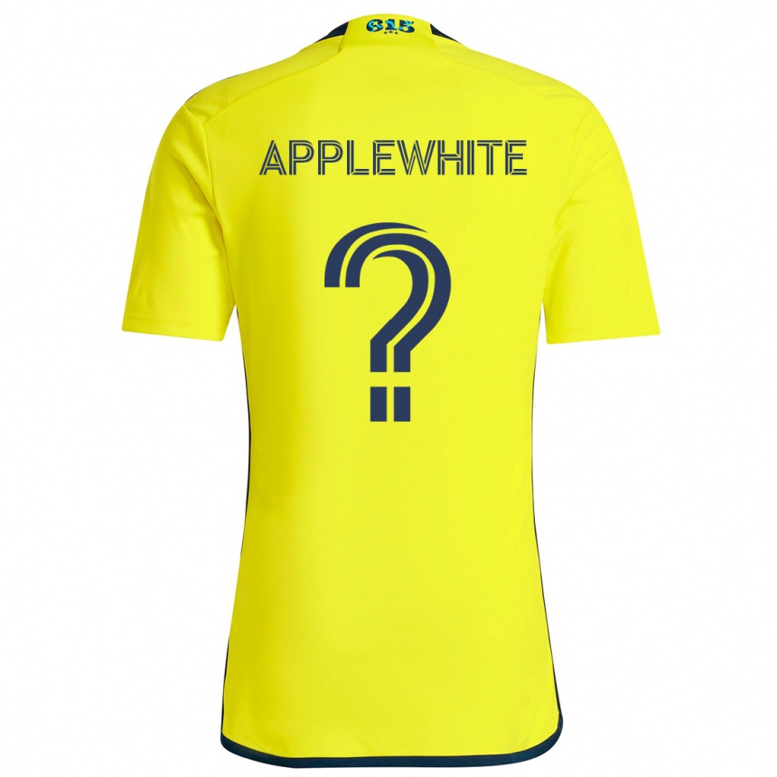 キッズフットボールChristopher Applewhite#0黄 青ホームシャツ2024/25ジャージーユニフォーム