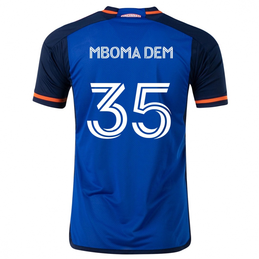 キッズフットボールKenji Mboma Dem#35ブルーホワイトホームシャツ2024/25ジャージーユニフォーム