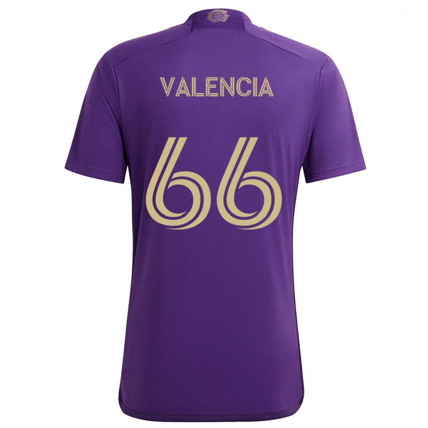 キッズフットボールYeiler Valencia#66紫 黄色ホームシャツ2024/25ジャージーユニフォーム