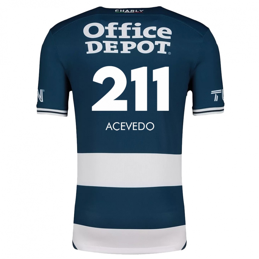 キッズフットボールGerardo Acevedo#211ブルーホワイトホームシャツ2024/25ジャージーユニフォーム