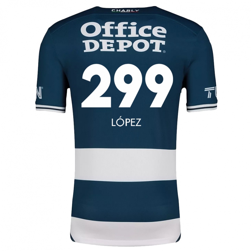 キッズフットボールSantiago López#299ブルーホワイトホームシャツ2024/25ジャージーユニフォーム