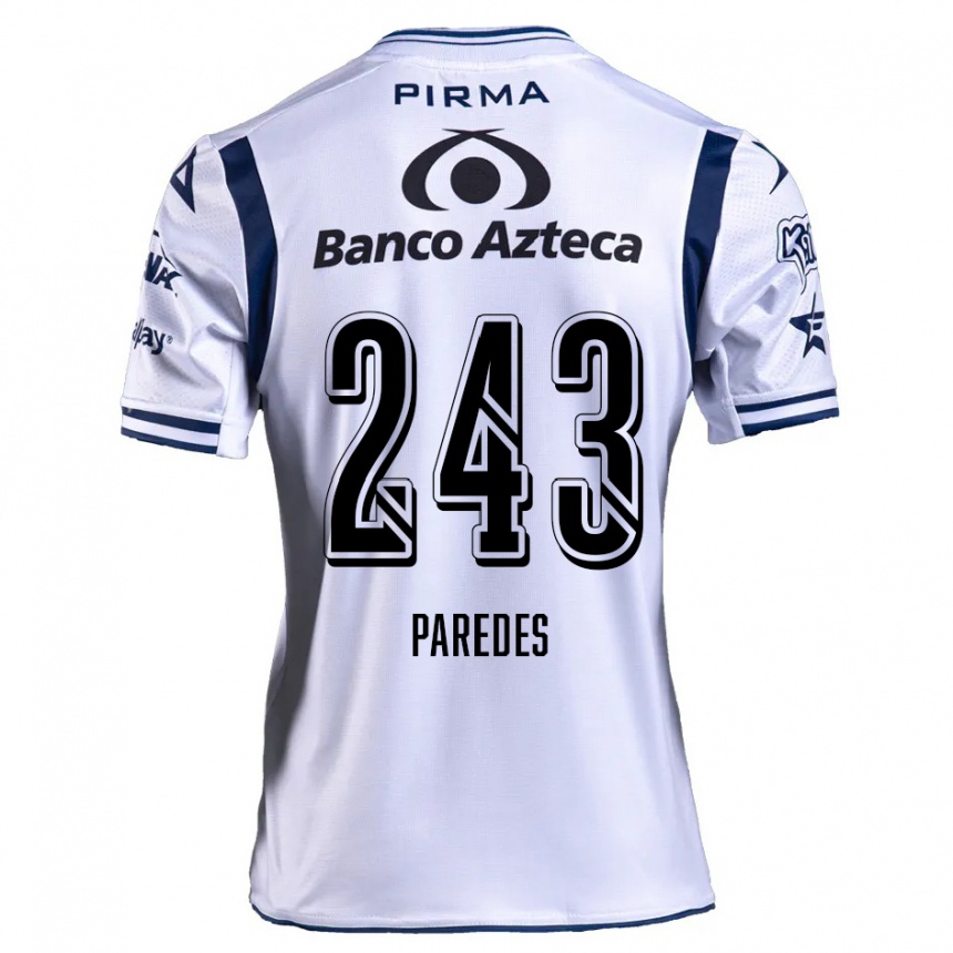 キッズフットボールIker Paredes#243ホワイト ネイビーブルーホームシャツ2024/25ジャージーユニフォーム