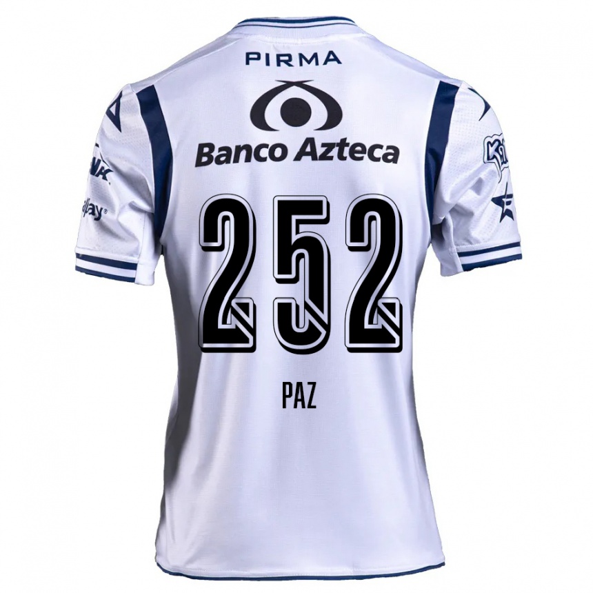 キッズフットボールDenilson Paz#252ホワイト ネイビーブルーホームシャツ2024/25ジャージーユニフォーム