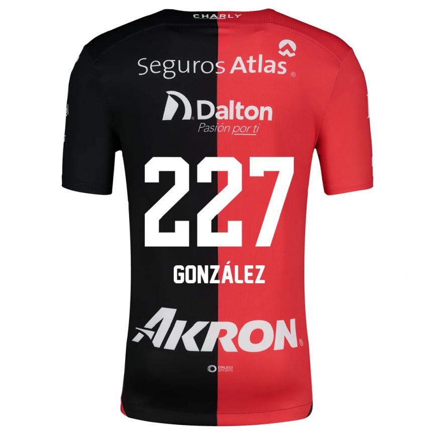 キッズフットボールRodolfo González#227赤、黒ホームシャツ2024/25ジャージーユニフォーム