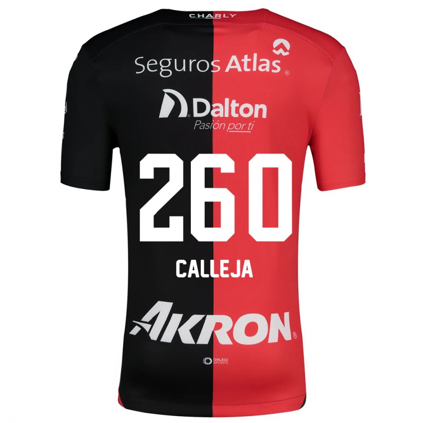 キッズフットボールDiego Calleja#260赤、黒ホームシャツ2024/25ジャージーユニフォーム