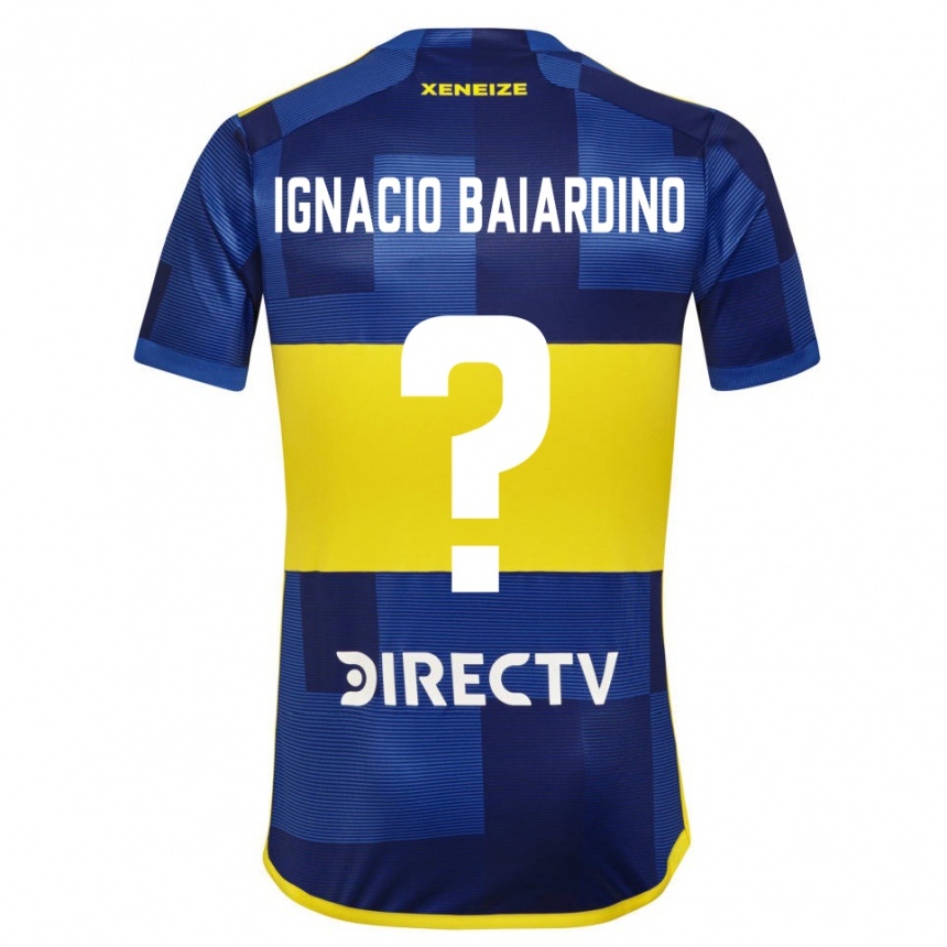 キッズフットボールJuan Ignacio Baiardino#0青 黄ホームシャツ2024/25ジャージーユニフォーム