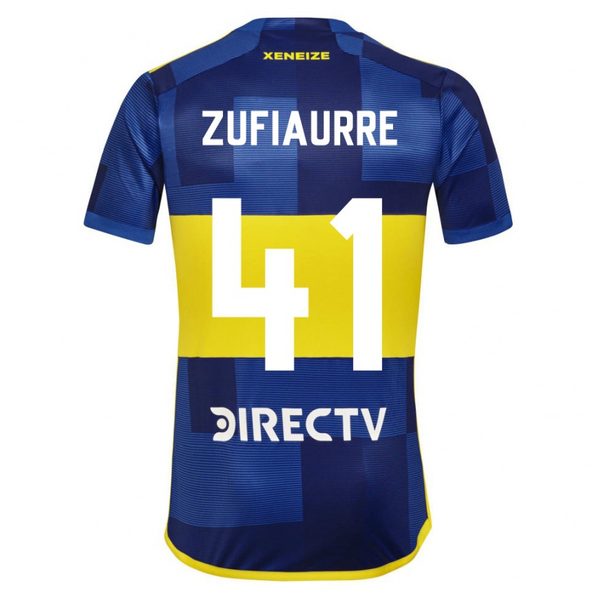 キッズフットボールIker Zufiaurre#41青 黄ホームシャツ2024/25ジャージーユニフォーム