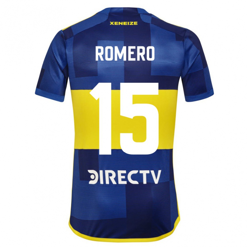 キッズフットボールAlejo Romero#15青 黄ホームシャツ2024/25ジャージーユニフォーム