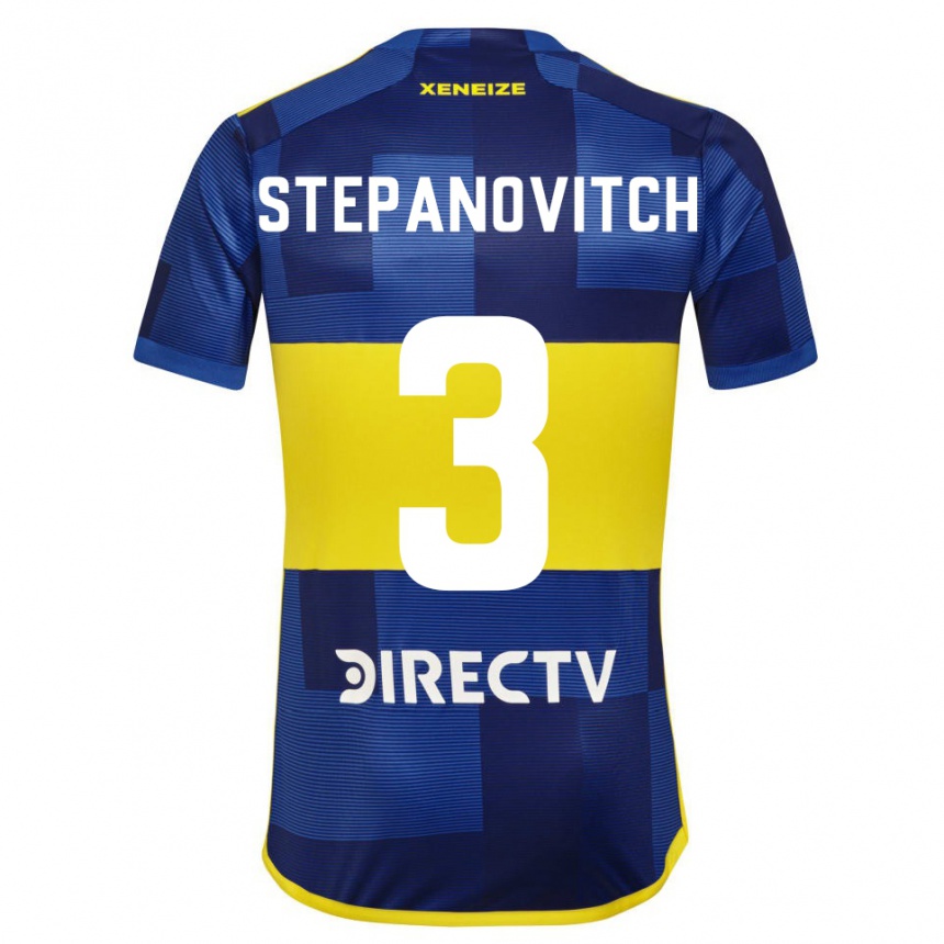 キッズフットボールNicolás Stepanovitch#3青 黄ホームシャツ2024/25ジャージーユニフォーム