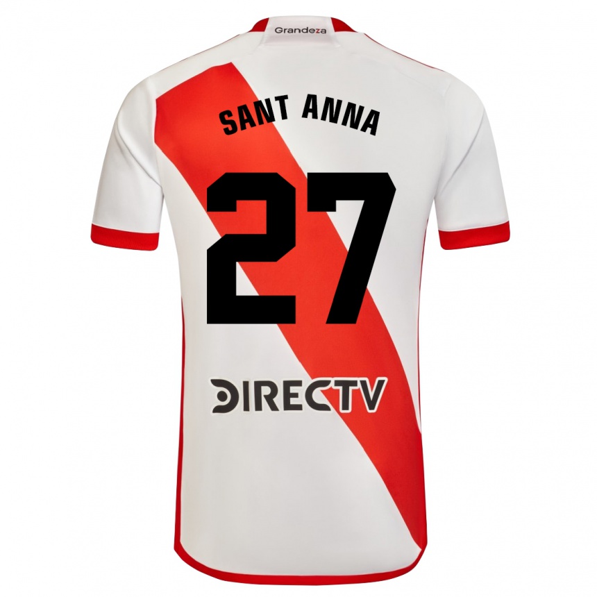 キッズフットボールAgustín Sant Anna#27赤、白ホームシャツ2024/25ジャージーユニフォーム