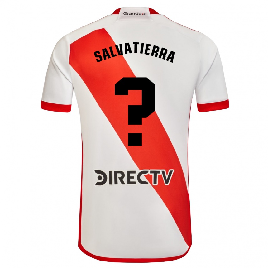 キッズフットボールThiago Salvatierra#0赤、白ホームシャツ2024/25ジャージーユニフォーム