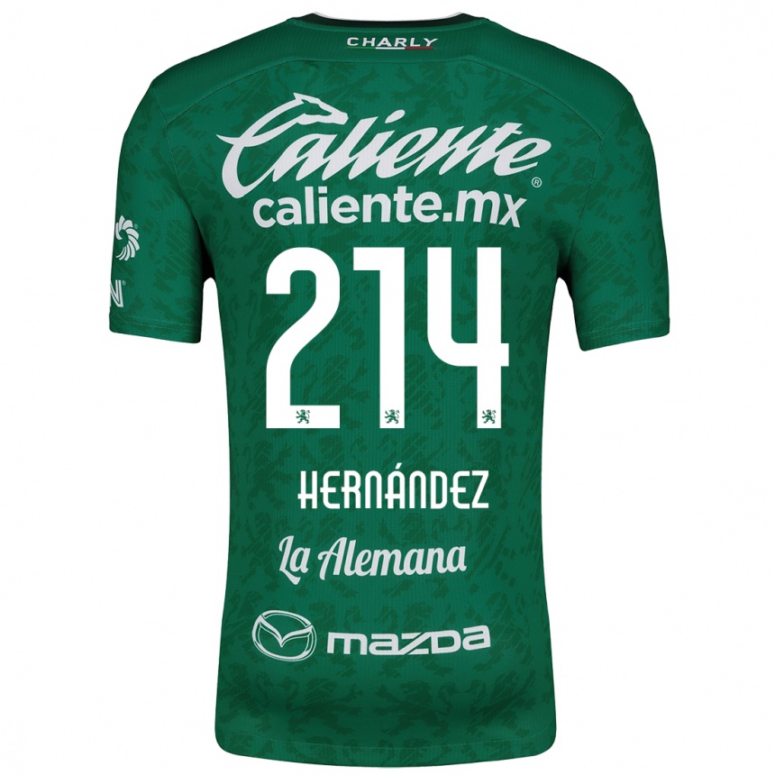 キッズフットボールIván Hernández#214グリーンホワイトホームシャツ2024/25ジャージーユニフォーム