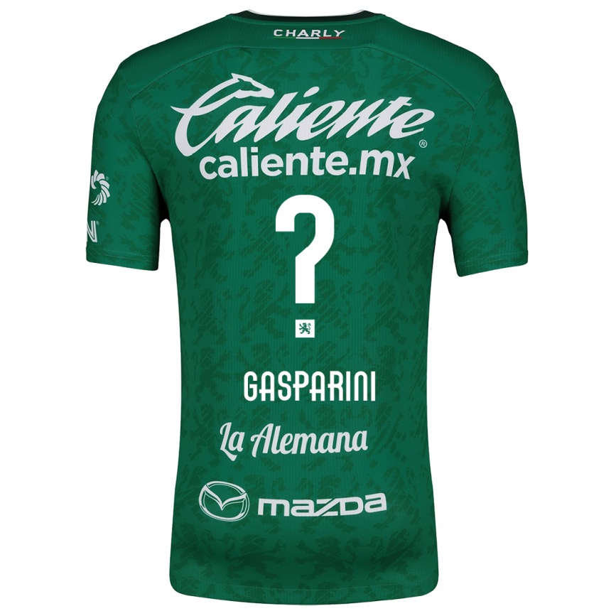 キッズフットボールJoaquín Gasparini#0グリーンホワイトホームシャツ2024/25ジャージーユニフォーム