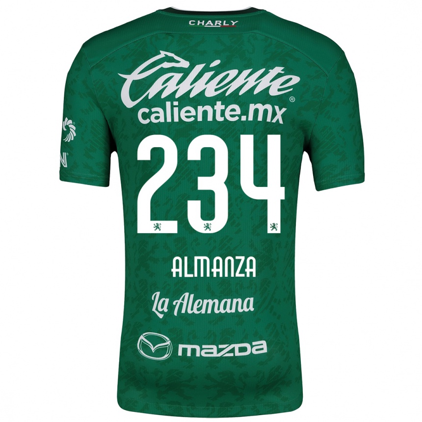 キッズフットボールRomán Almanza#234グリーンホワイトホームシャツ2024/25ジャージーユニフォーム