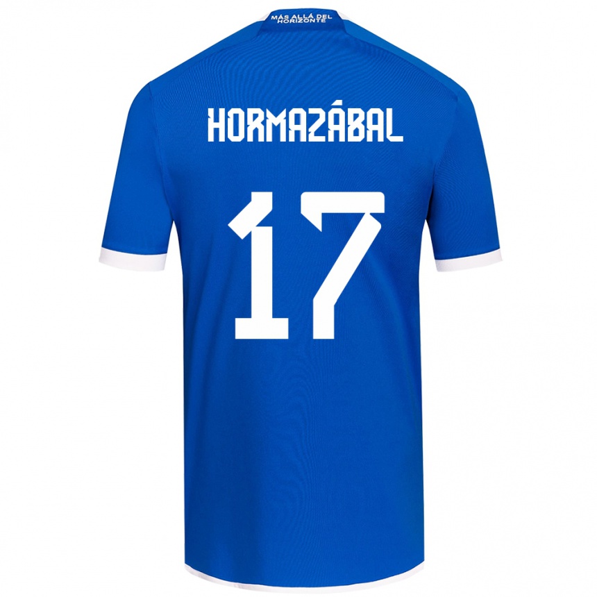 キッズフットボールFabián Hormazábal#17ブルーホワイトホームシャツ2024/25ジャージーユニフォーム