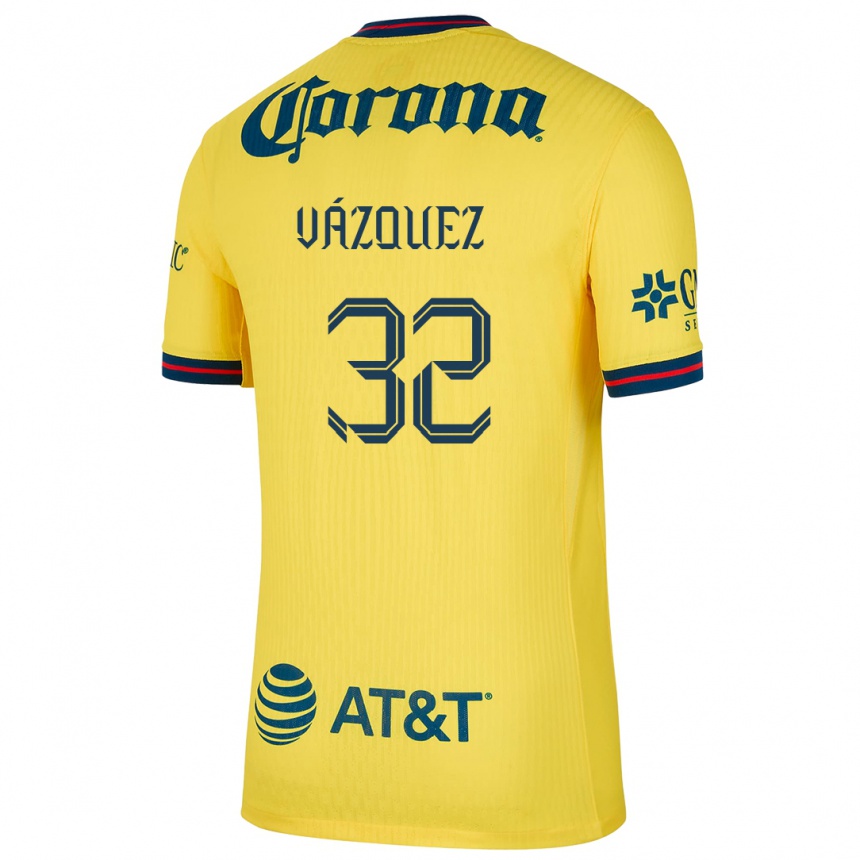 キッズフットボールMiguel Vázquez#32黄 青ホームシャツ2024/25ジャージーユニフォーム