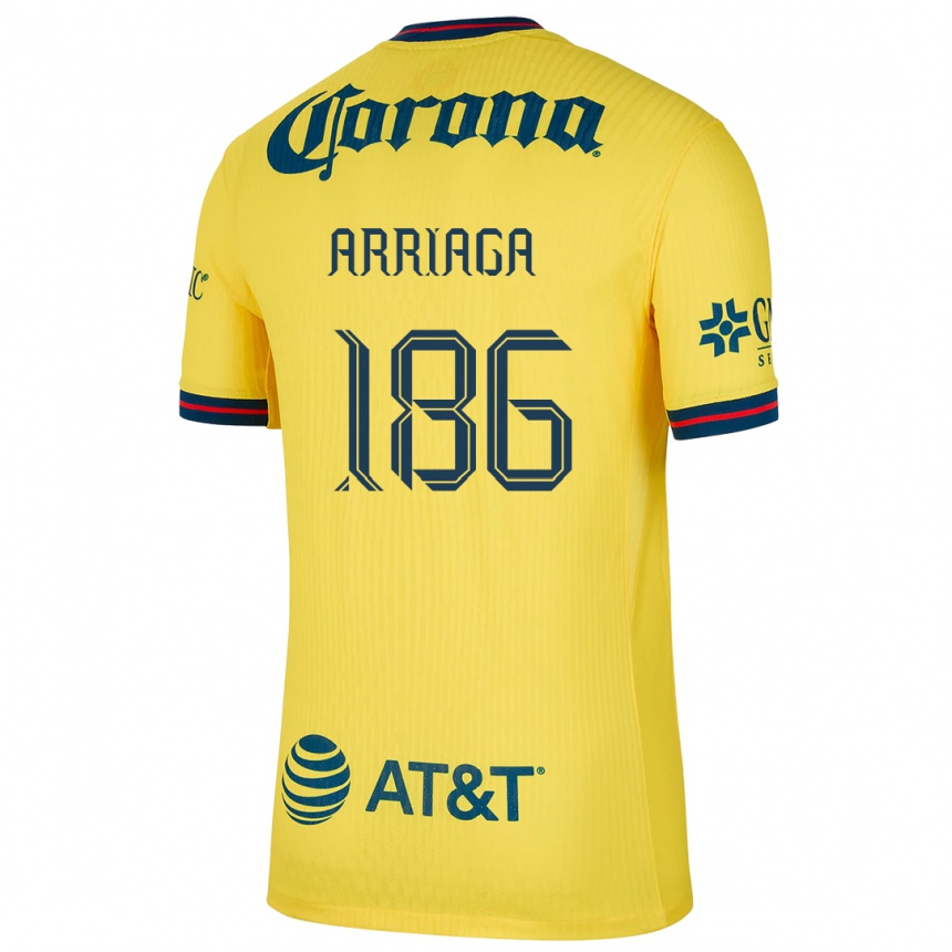 キッズフットボールDiego Arriaga#186黄 青ホームシャツ2024/25ジャージーユニフォーム