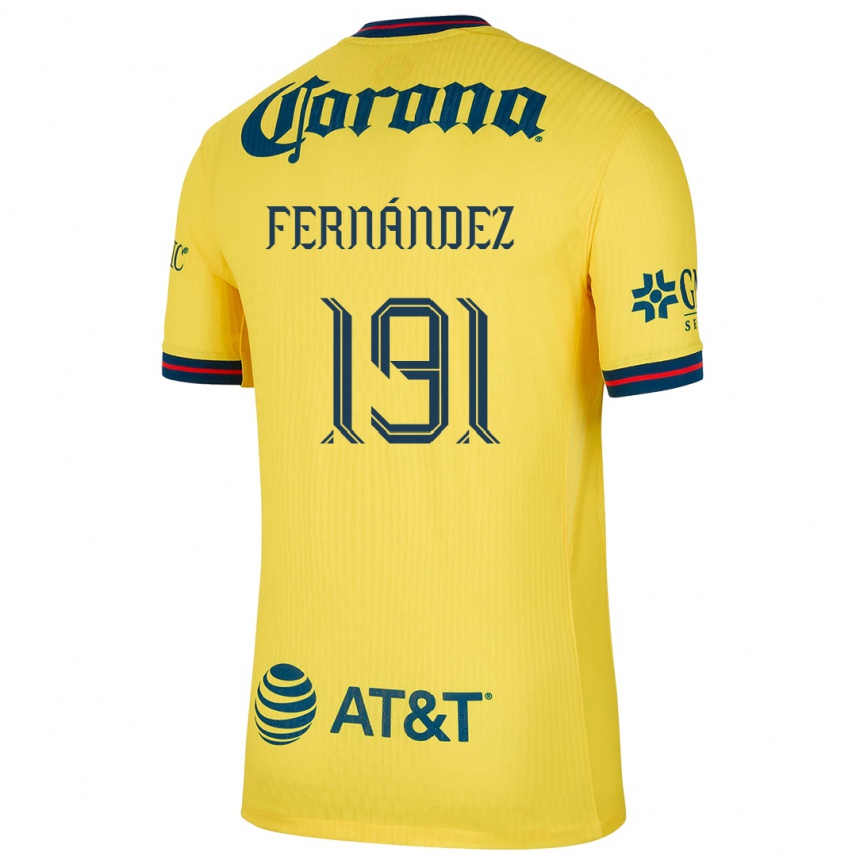 キッズフットボールAdrián Fernández#191黄 青ホームシャツ2024/25ジャージーユニフォーム