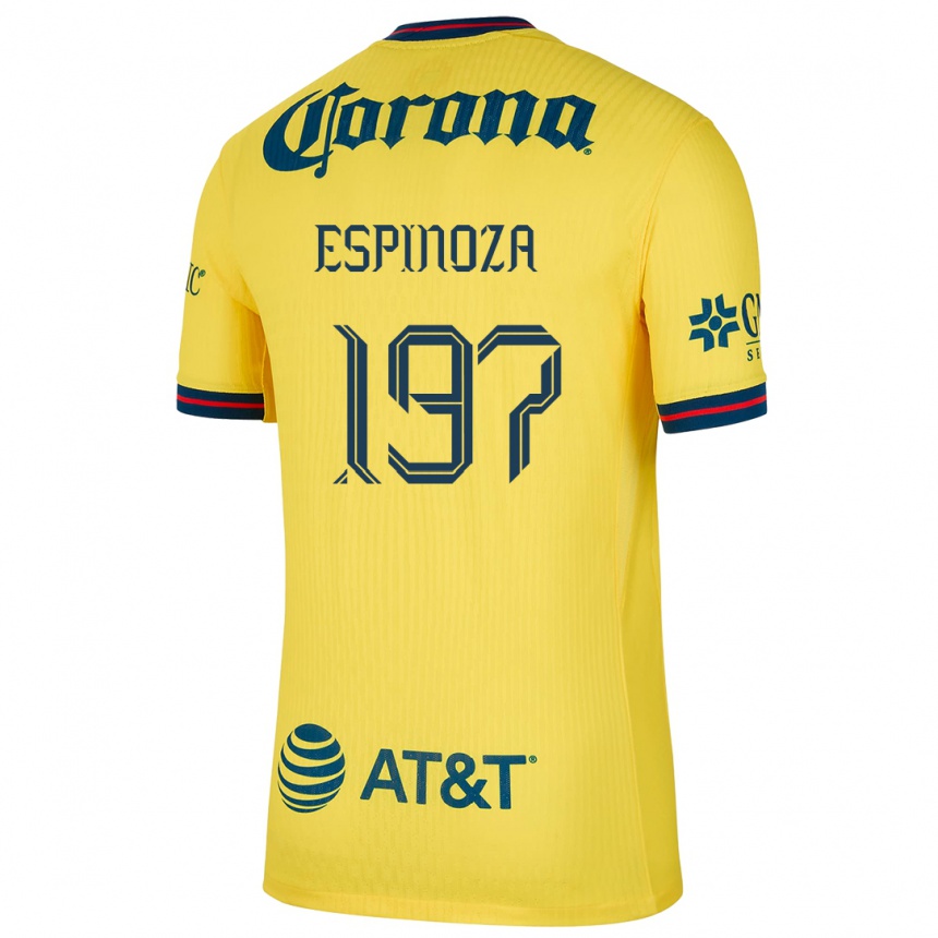 キッズフットボールDagoberto Espinoza#197黄 青ホームシャツ2024/25ジャージーユニフォーム