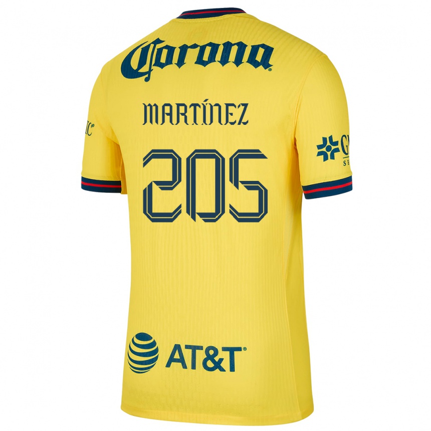 キッズフットボールSebastián Martínez#205黄 青ホームシャツ2024/25ジャージーユニフォーム