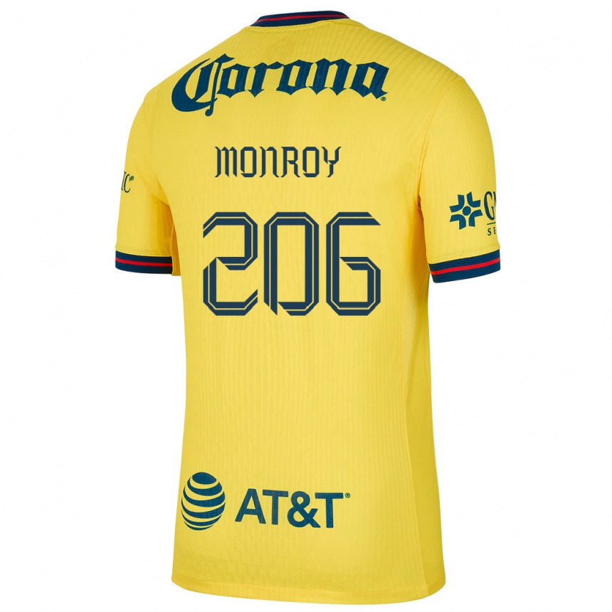 キッズフットボールDiego Monroy#206黄 青ホームシャツ2024/25ジャージーユニフォーム