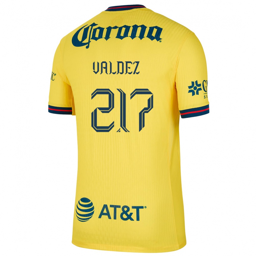 キッズフットボールVíctor Valdez#217黄 青ホームシャツ2024/25ジャージーユニフォーム