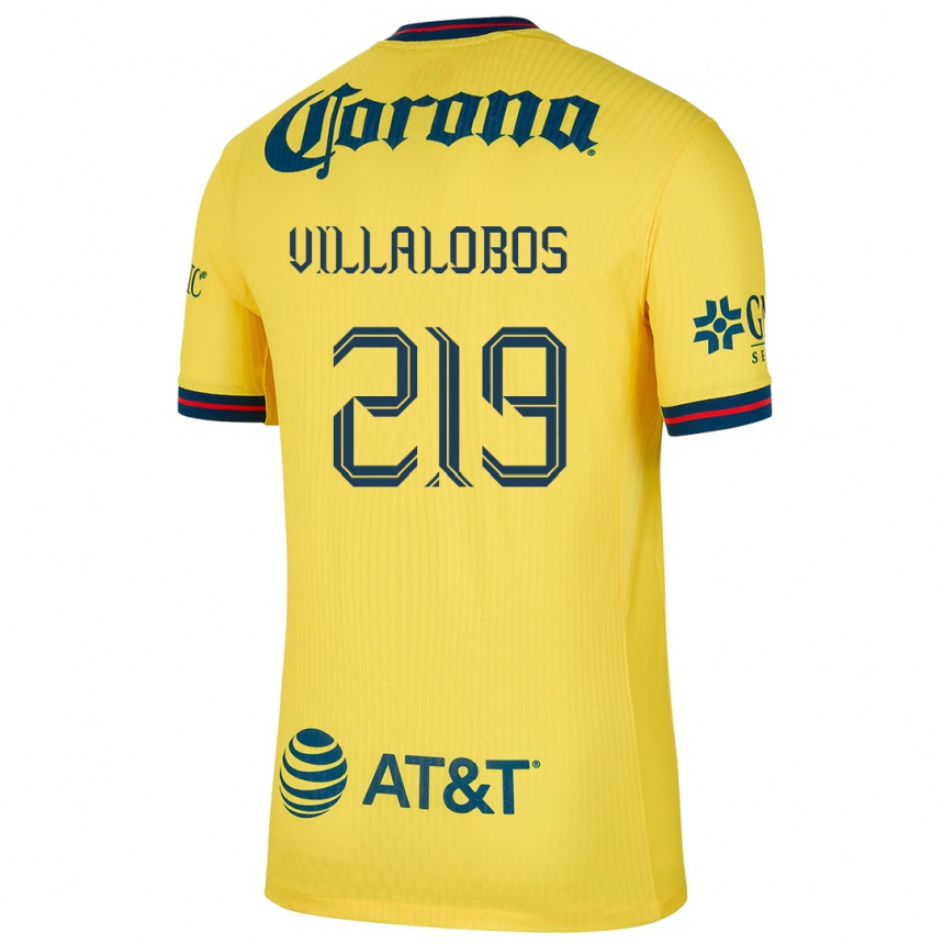 キッズフットボールPatricio Villalobos#219黄 青ホームシャツ2024/25ジャージーユニフォーム