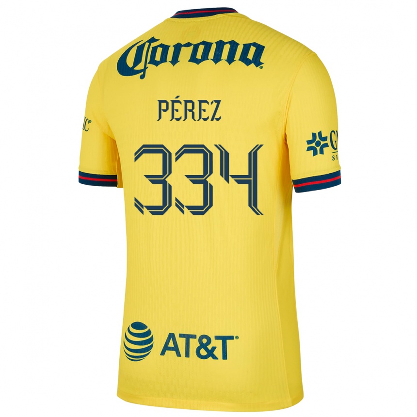 キッズフットボールDiego Pérez#334黄 青ホームシャツ2024/25ジャージーユニフォーム