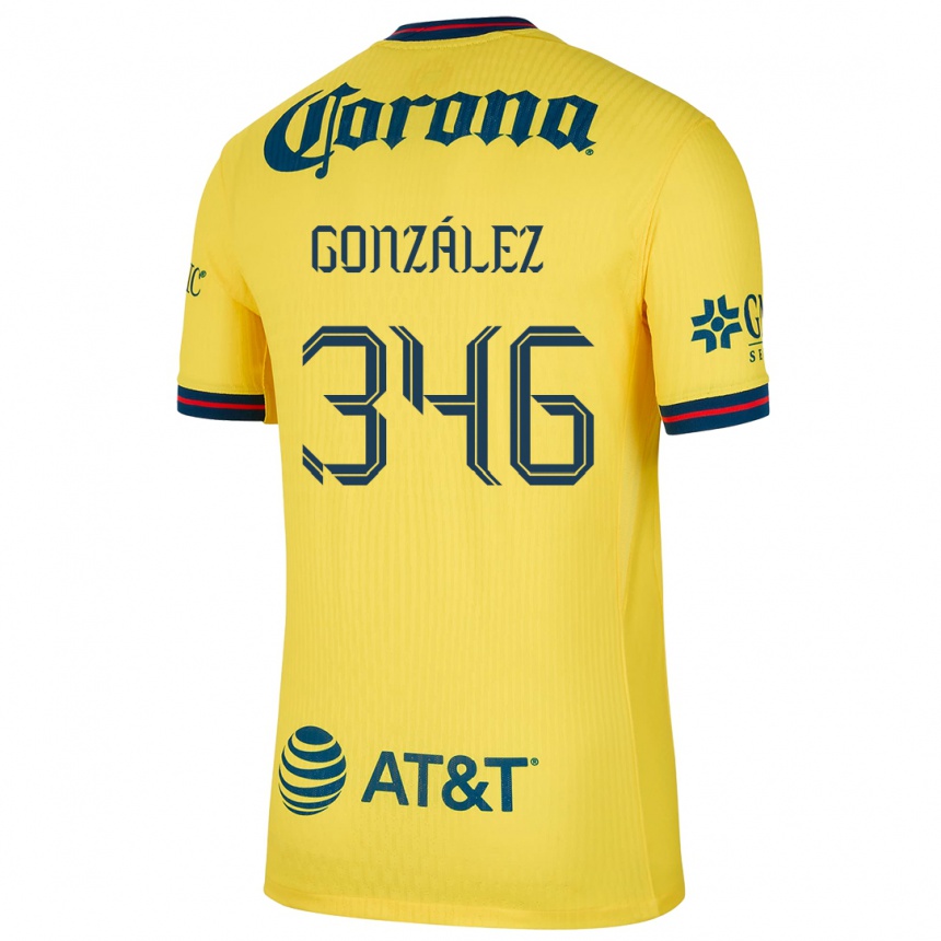 キッズフットボールRicardo González#346黄 青ホームシャツ2024/25ジャージーユニフォーム