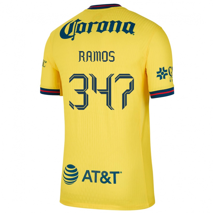 キッズフットボールLuis Ramos#347黄 青ホームシャツ2024/25ジャージーユニフォーム