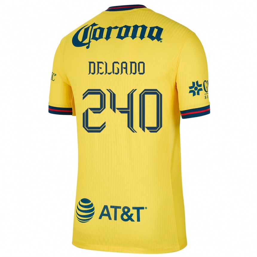 キッズフットボールGael Delgado#240黄 青ホームシャツ2024/25ジャージーユニフォーム