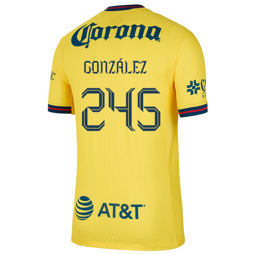 キッズフットボールEnrique González#245黄 青ホームシャツ2024/25ジャージーユニフォーム